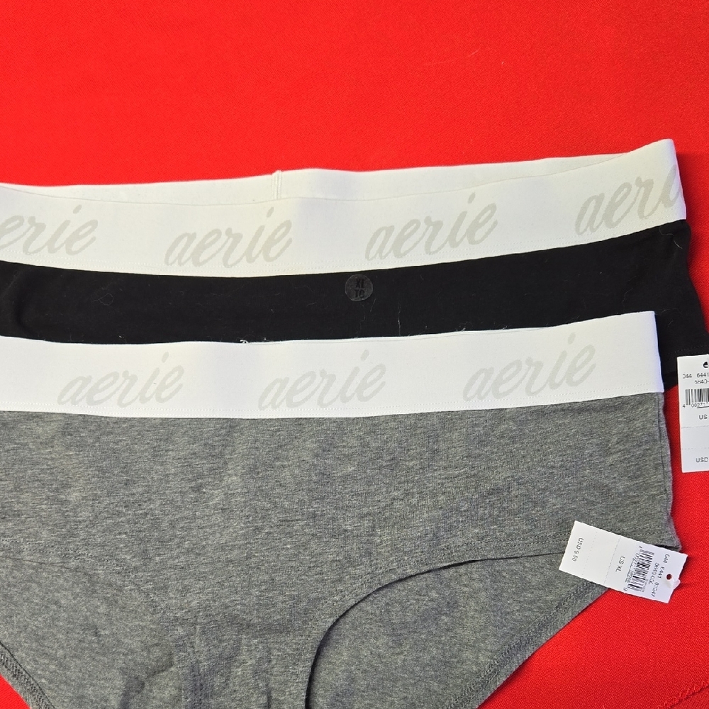 Aerie Men's Briefs - Black and Gray Duo